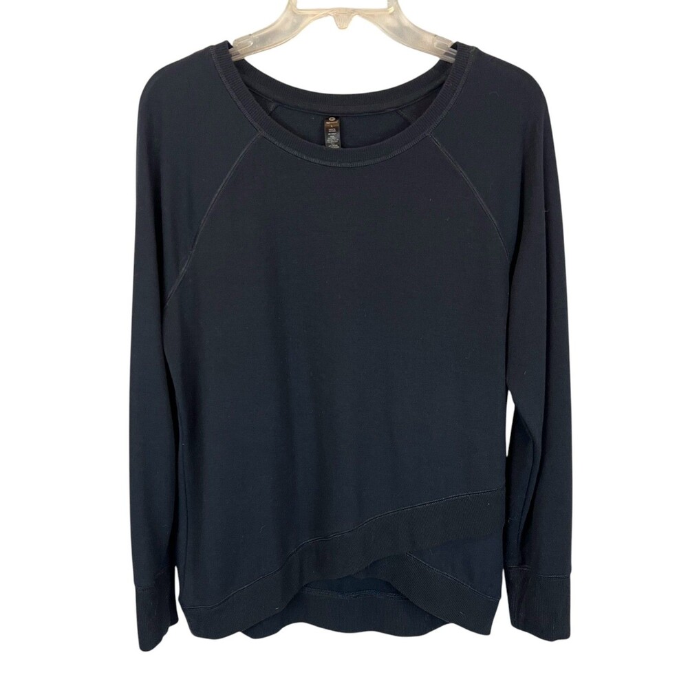 90 Degree by Reflex Women's Blue Knit Long Sleeve Tulip Hem Top Size L90